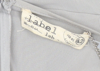 Label Lab Womens Grey Size 12 Sheath Knee Length Sleeveless Dress