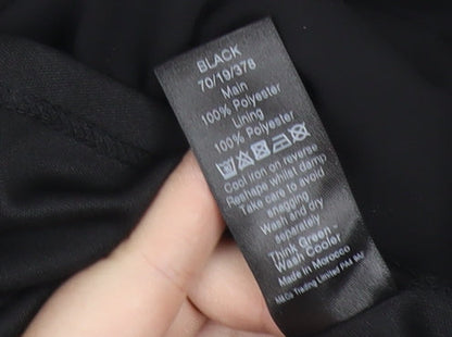 Kylie Girls Black Knee Length A-Line Dress 13 Years Ruffle Puff Sleeve