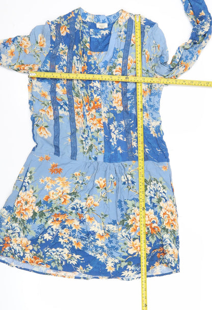 Tiny Women’s XS Blue Floral Viscose Knee Length A-Line Dress