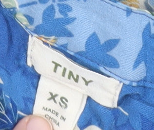 Tiny Women’s XS Blue Floral Viscose Knee Length A-Line Dress