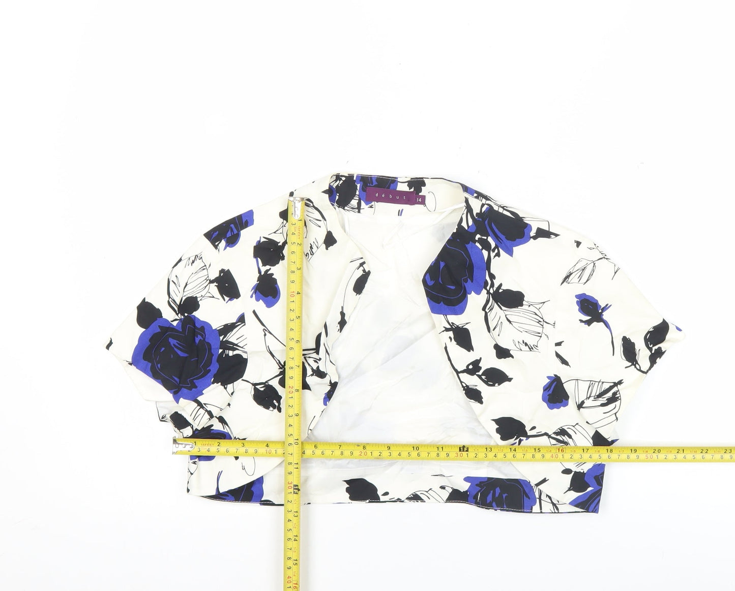 Début Women's Size 14 Multicolour Floral Cropped Waistcoat
