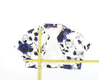 Début Women's Size 14 Multicolour Floral Cropped Waistcoat