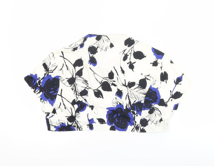 Début Women's Size 14 Multicolour Floral Cropped Waistcoat