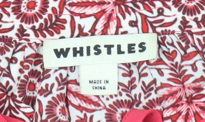 Whistles Womens Red Floral Long Sleeve Tunic Blouse Size 6