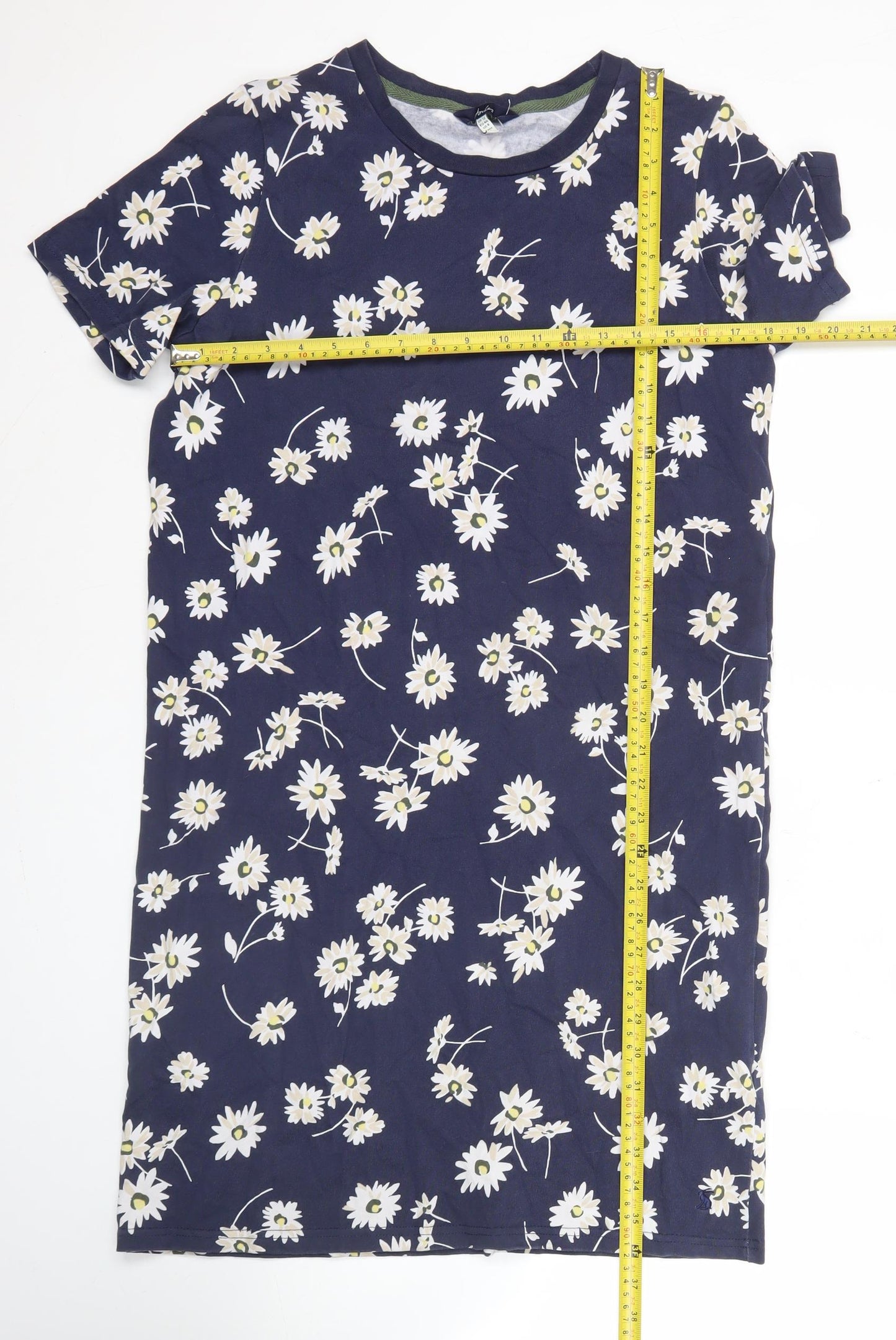 Joules Women’s Blue Floral T-Shirt Dress UK 12 Casual Cotton