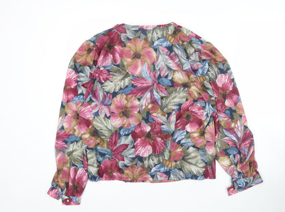 Hamells Women’s Multicoloured Floral Blouse Size 14 Long Sleeve Polyester