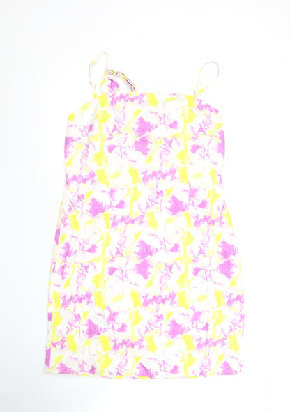 Glamorous Womens Multicoloured Tie Dye Slip Dress Size 14 Summer Casual