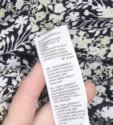 FatFace Women’s Black Floral Tunic Blouse UK 20 Short Sleeve