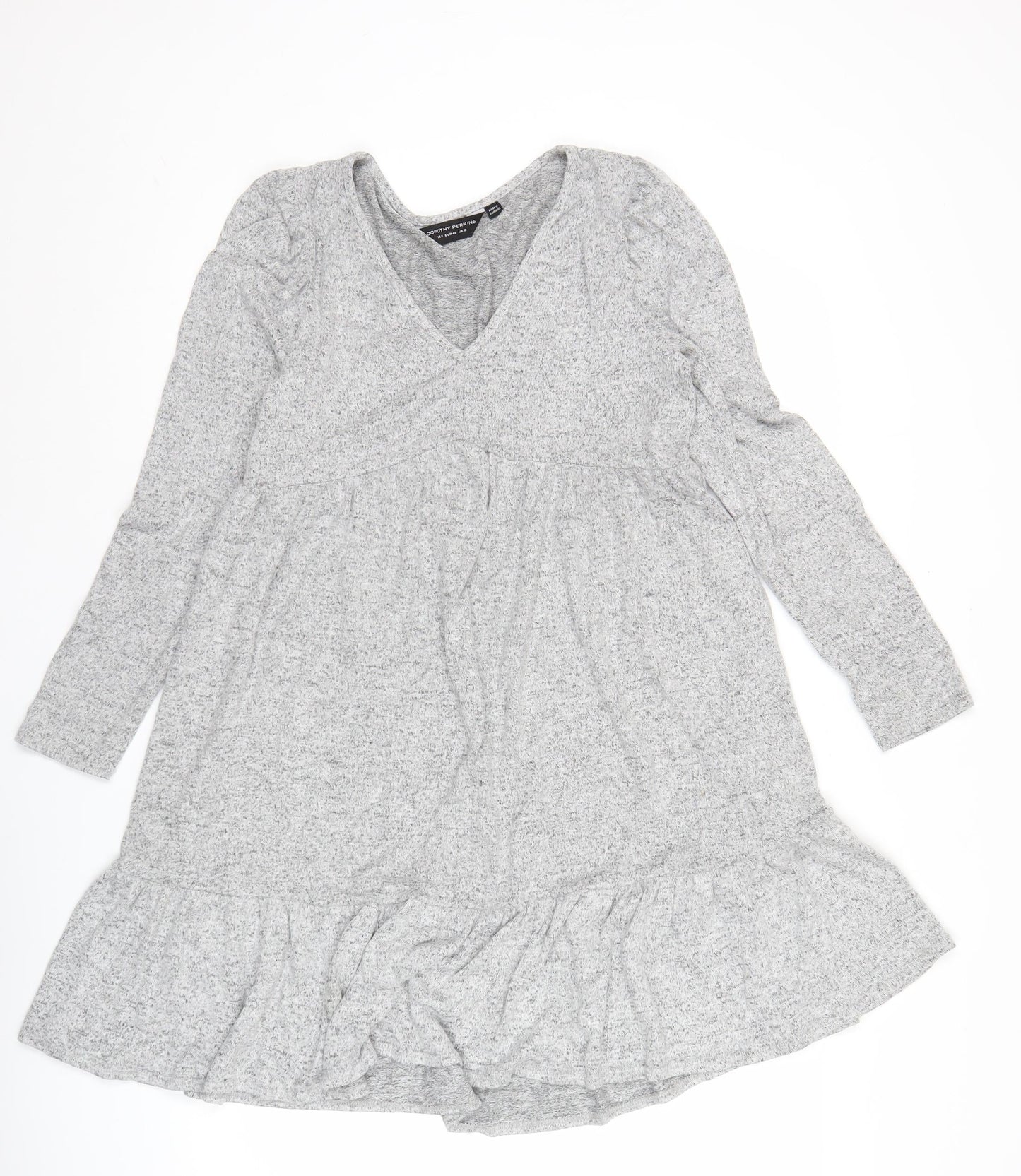 Dorothy Perkins Women’s Grey V-Neck A-Line Jersey Dress UK 12