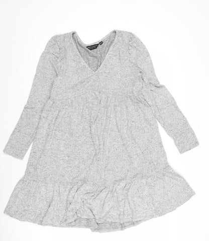 Dorothy Perkins Women’s Grey V-Neck A-Line Jersey Dress UK 12