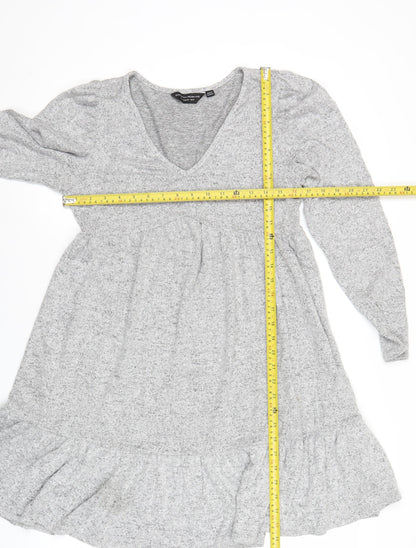 Dorothy Perkins Women’s Grey V-Neck A-Line Jersey Dress UK 12