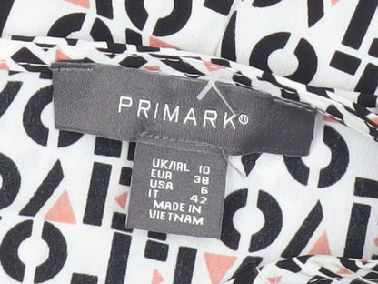 Primark Women’s Multicoloured Geometric Shift Dress Size 10