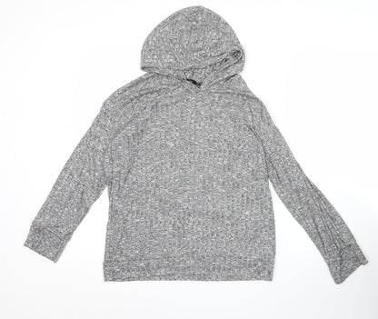Boohoo Women’s Grey Hoodie Size 10 Polyester Blend Pullover