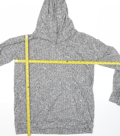 Boohoo Women’s Grey Hoodie Size 10 Polyester Blend Pullover