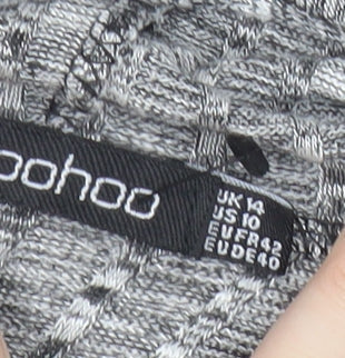 Boohoo Women’s Grey Hoodie Size 10 Polyester Blend Pullover