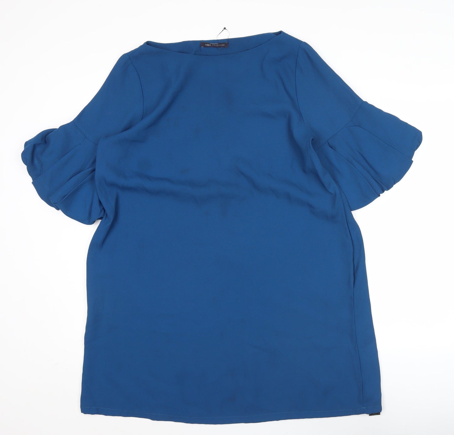 Marks and Spencer Women’s Blue Shift Dress Size 14 Short Sleeve