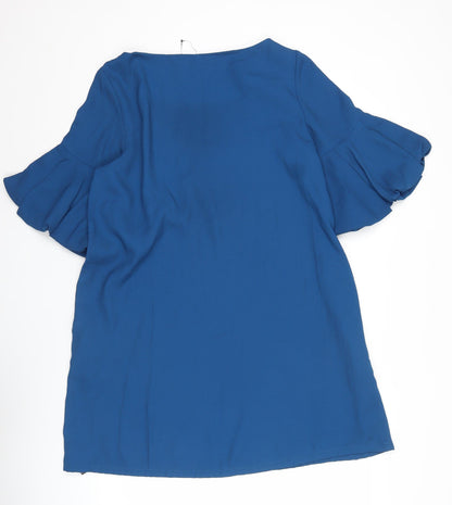 Marks and Spencer Women’s Blue Shift Dress Size 14 Short Sleeve