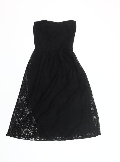 ASOS Women’s Black Lace Strapless Midi Dress Size 6