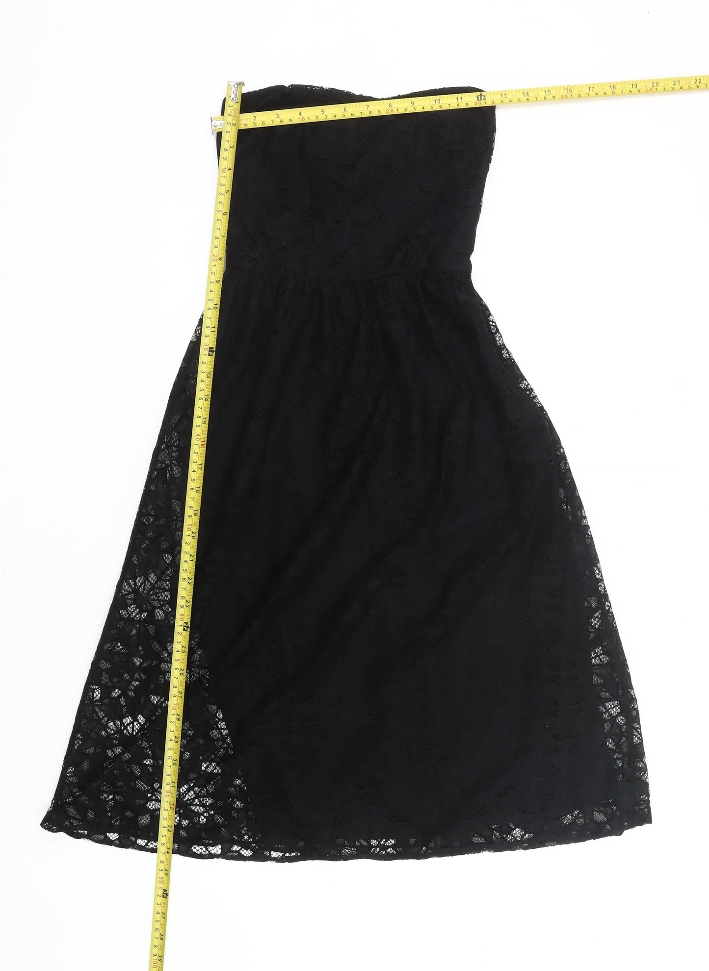 ASOS Women’s Black Lace Strapless Midi Dress Size 6