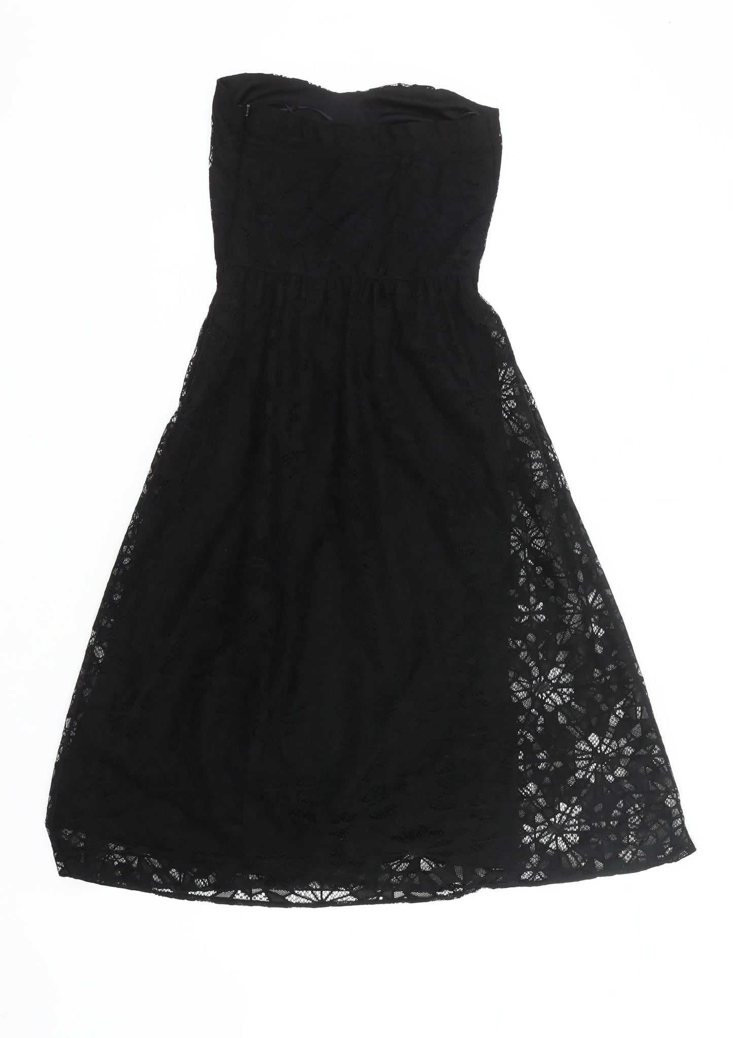 ASOS Women’s Black Lace Strapless Midi Dress Size 6