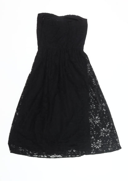 ASOS Women’s Black Lace Strapless Midi Dress Size 6