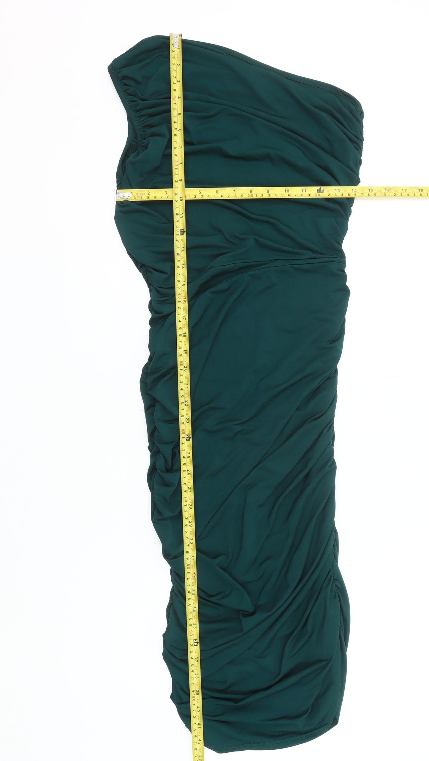 PrettyLittleThing Women’s Green One Shoulder Bodycon Size 12 Dress