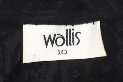Wallis Women’s Black Floral Stretch Jersey Blouse Top Size 10