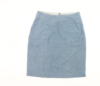 Womens UK Size 12 Rohan Straight & Pencil Chambray Skirt