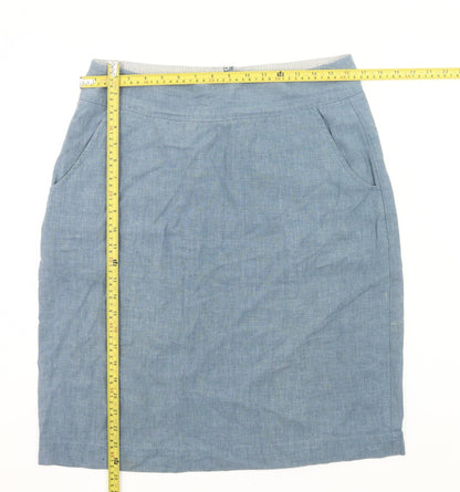 Womens UK Size 12 Rohan Straight & Pencil Chambray Skirt