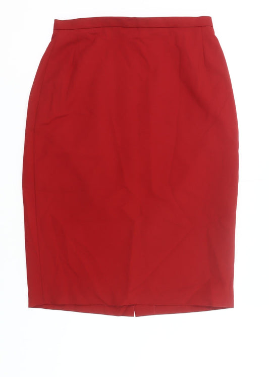 Marks and Spencer Women’s Red Wool Blend Pencil Skirt UK 12