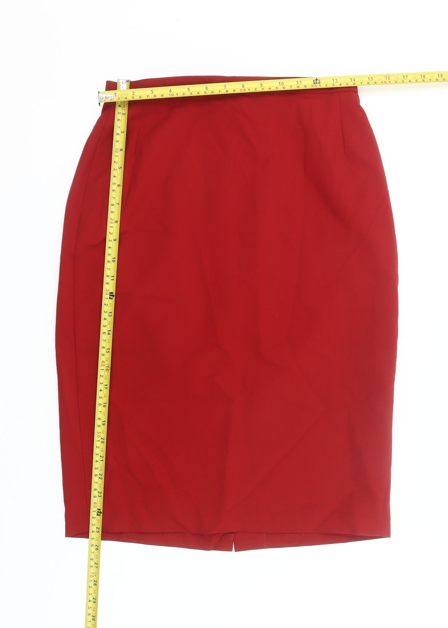 Marks and Spencer Women’s Red Wool Blend Pencil Skirt UK 12