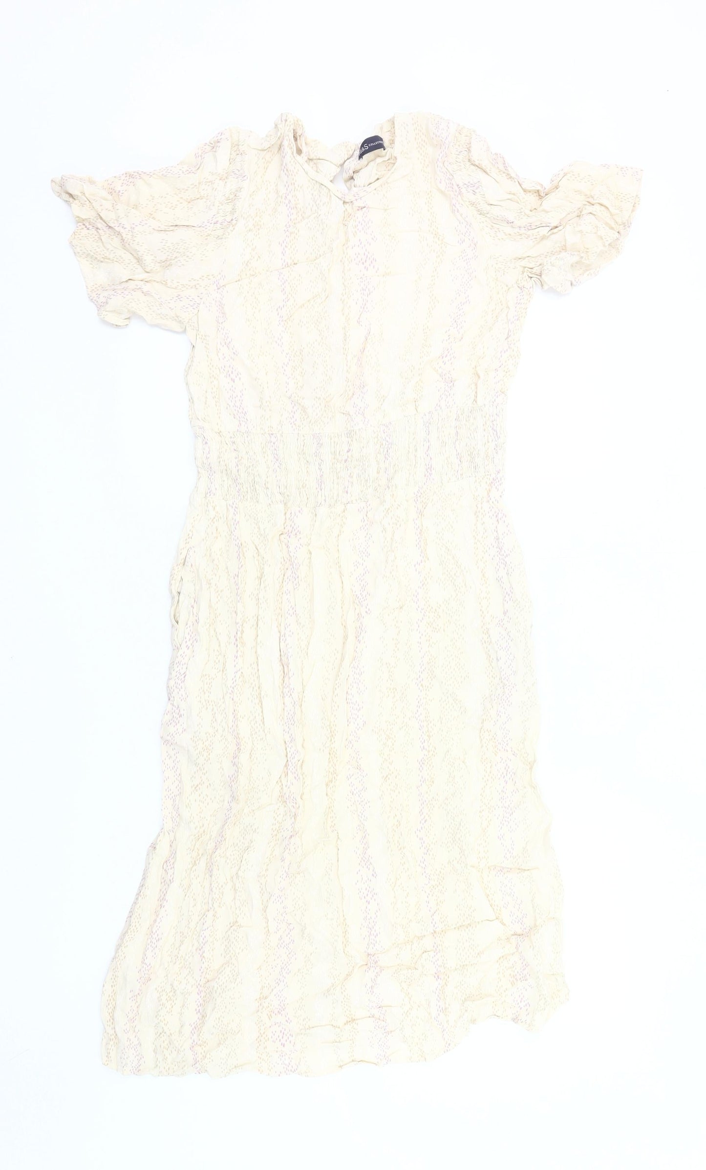 Marks and Spencer Women’s Beige Midi Dress Size 12 A-Line