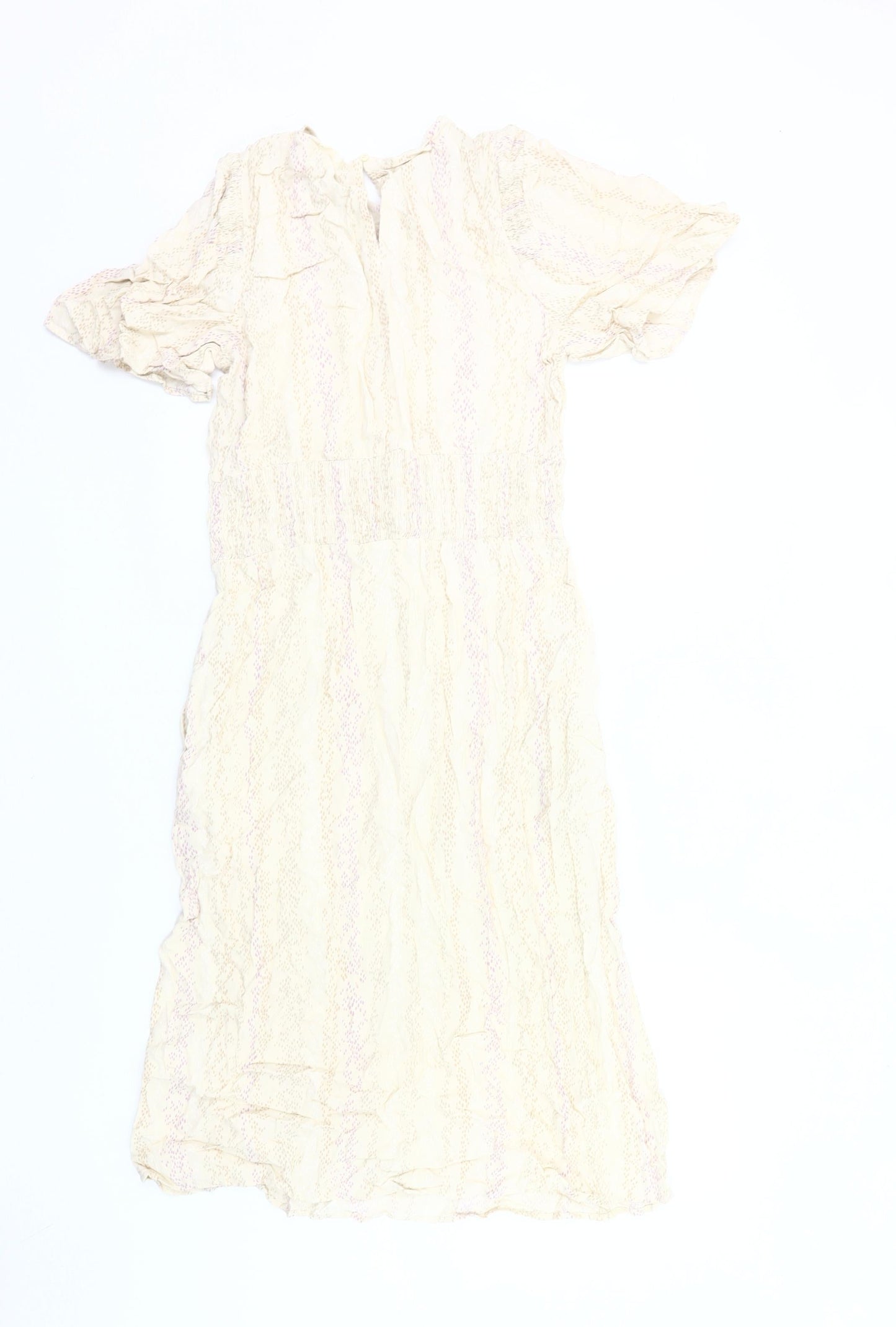 Marks and Spencer Women’s Beige Midi Dress Size 12 A-Line