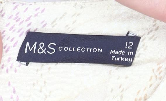 Marks and Spencer Women’s Beige Midi Dress Size 12 A-Line