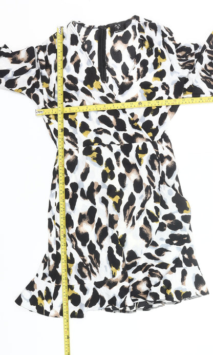 AX Paris Women’s Multicoloured Leopard Print Wrap Dress Size 10