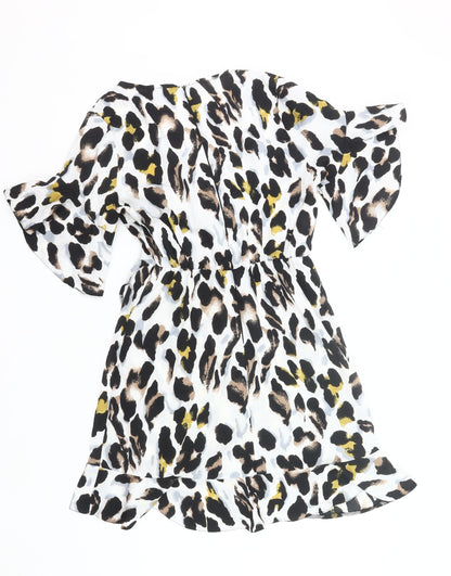 AX Paris Women’s Multicoloured Leopard Print Wrap Dress Size 10