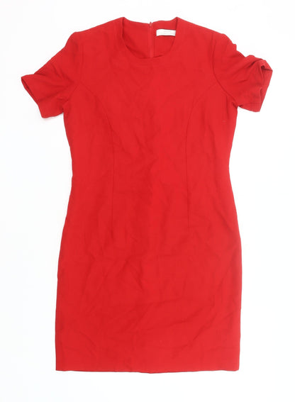 Marks and Spencer Women’s Red Sheath Dress Size 10 Short Sleeve Workwear