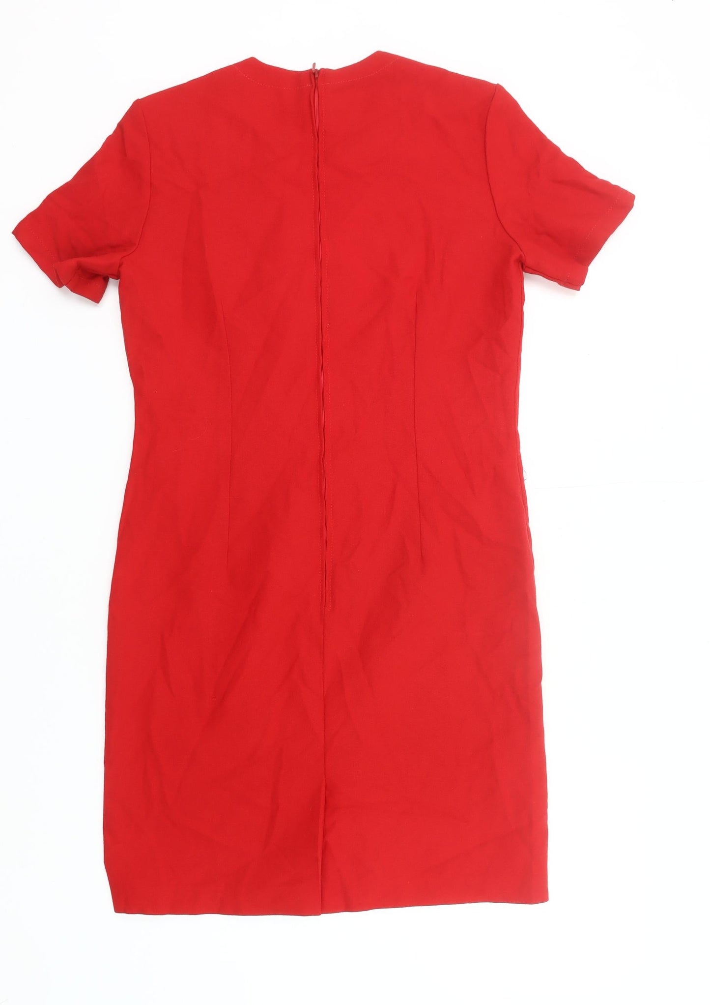 Marks and Spencer Women’s Red Sheath Dress Size 10 Short Sleeve Workwear