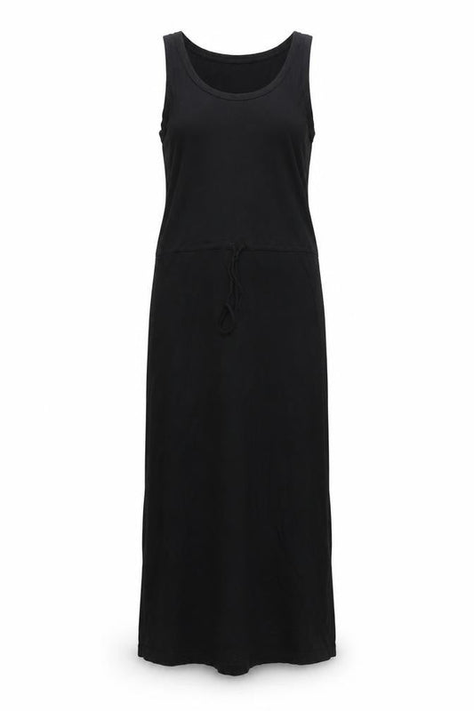 Gap Women's Black XS Tank Maxi Dress Scoop Neck Woven Cotton