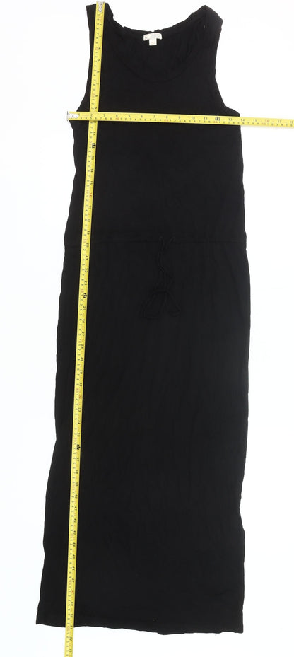 Gap Women's Black XS Tank Maxi Dress Scoop Neck Woven Cotton