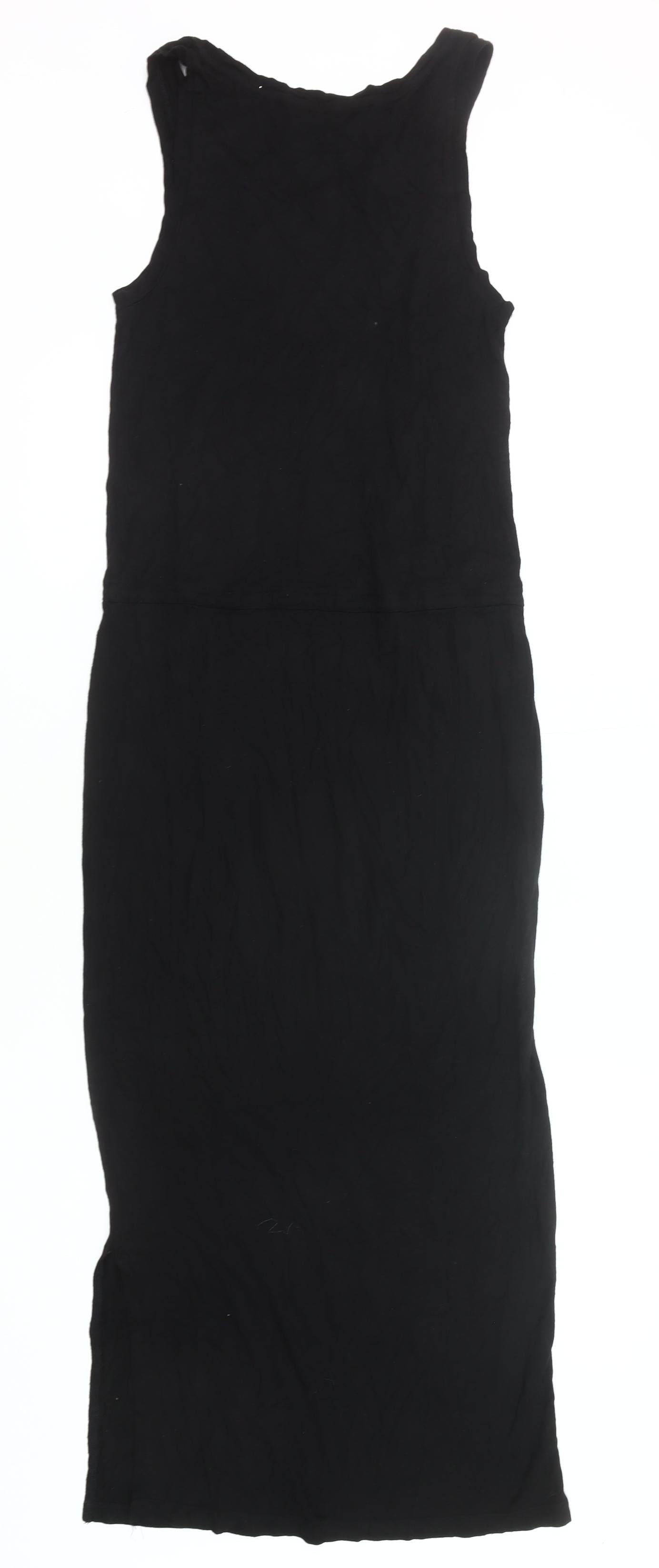 Gap Women's Black XS Tank Maxi Dress Scoop Neck Woven Cotton
