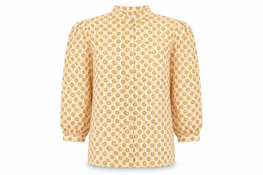 Country Casuals Women’s Beige Floral Blouse Size 12 Vintage Tunic