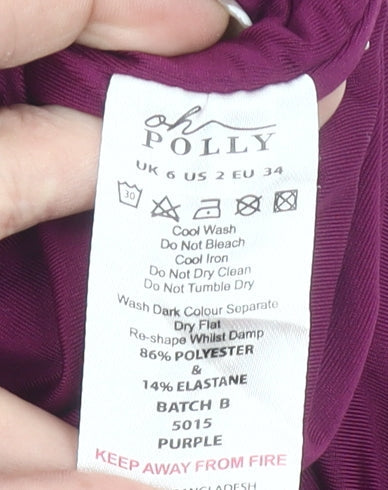 Oh Polly Women’s Purple Bodycon Mini Dress UK 6 Party Ruched