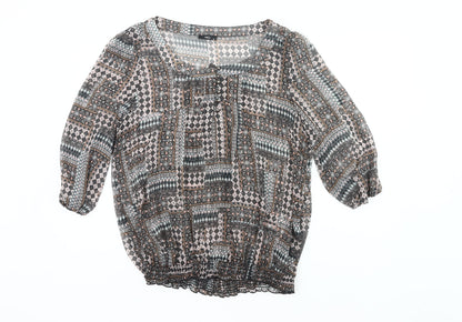 M&Co. Women’s Multicoloured Size 18 Boho Tunic Blouse 3/4 Sleeve