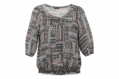 M&Co. Women’s Multicoloured Size 18 Boho Tunic Blouse 3/4 Sleeve