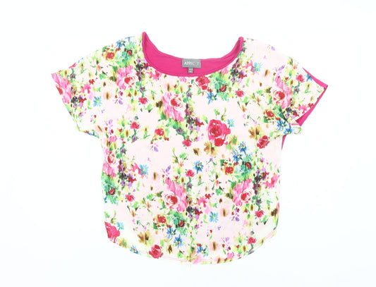 Apricot Women’s Multicoloured Floral Blouse UK 14 Scoop Neck
