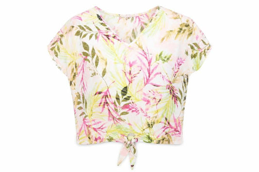 Wallis Womens Multicoloured Floral Cold Shoulder Cropped Blouse UK S