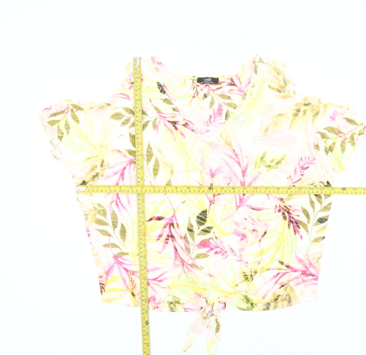 Wallis Womens Multicoloured Floral Cold Shoulder Cropped Blouse UK S