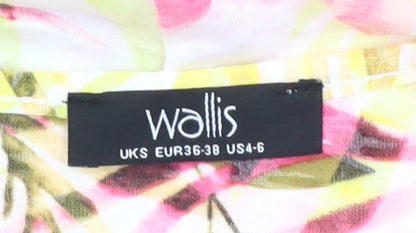 Wallis Womens Multicoloured Floral Cold Shoulder Cropped Blouse UK S