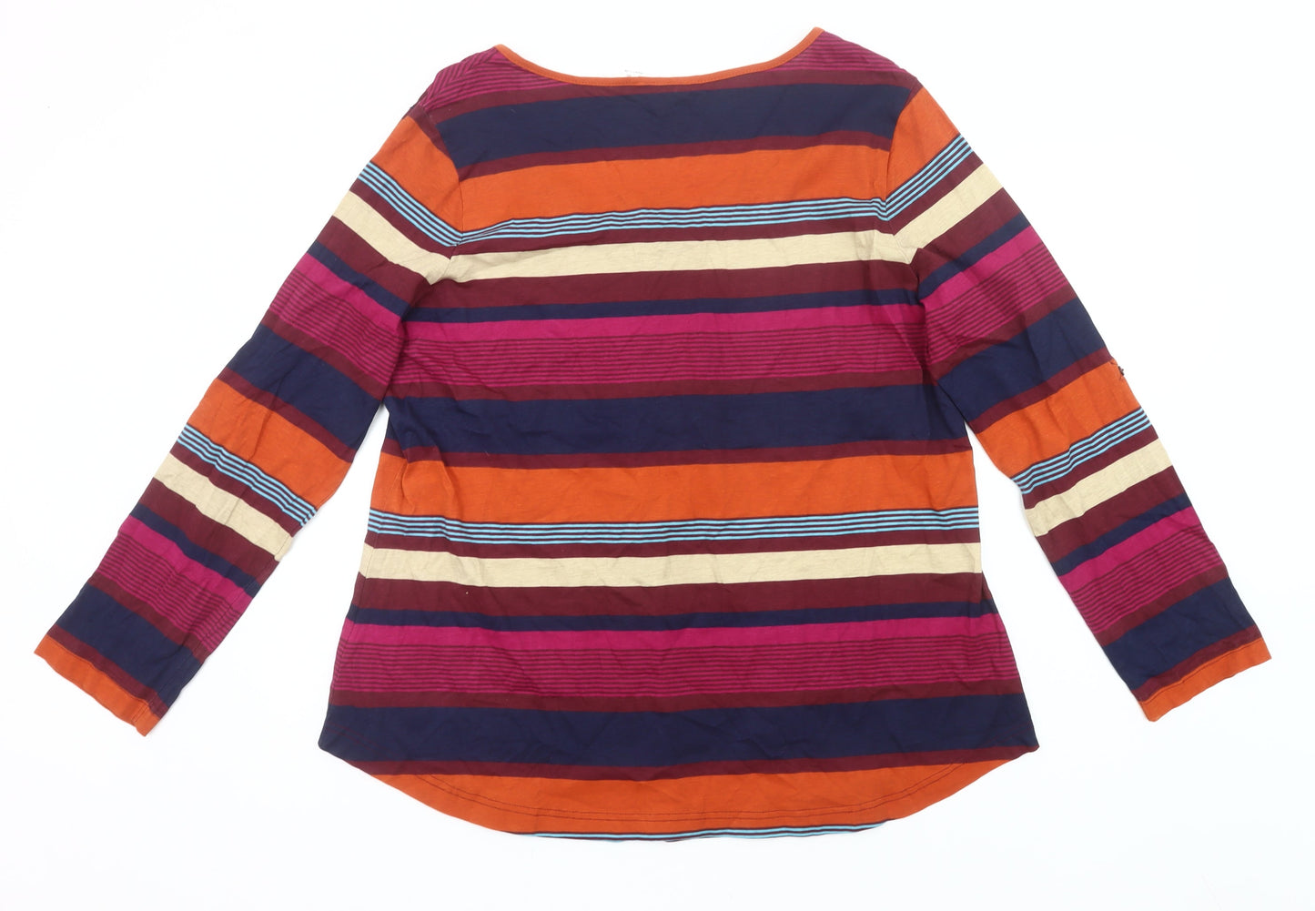 bpc Bonprix Women’s Multicoloured Striped Cotton Long Sleeve T-Shirt XL